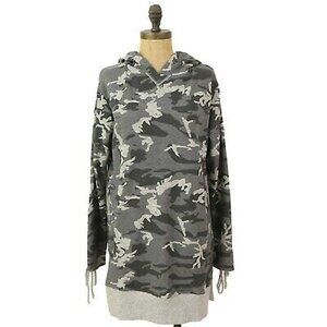 Cotton On Bindi Sweatshirt Dress XS Hooded Lace Up Sleeves Gray Camo NWT B33